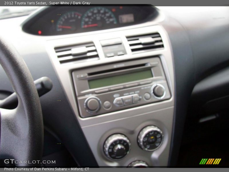 Super White / Dark Gray 2012 Toyota Yaris Sedan