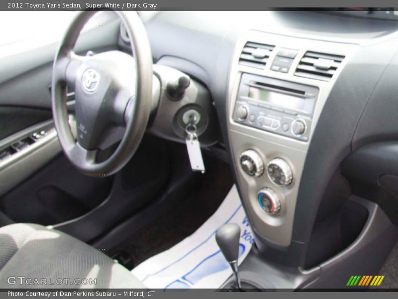 Super White / Dark Gray 2012 Toyota Yaris Sedan