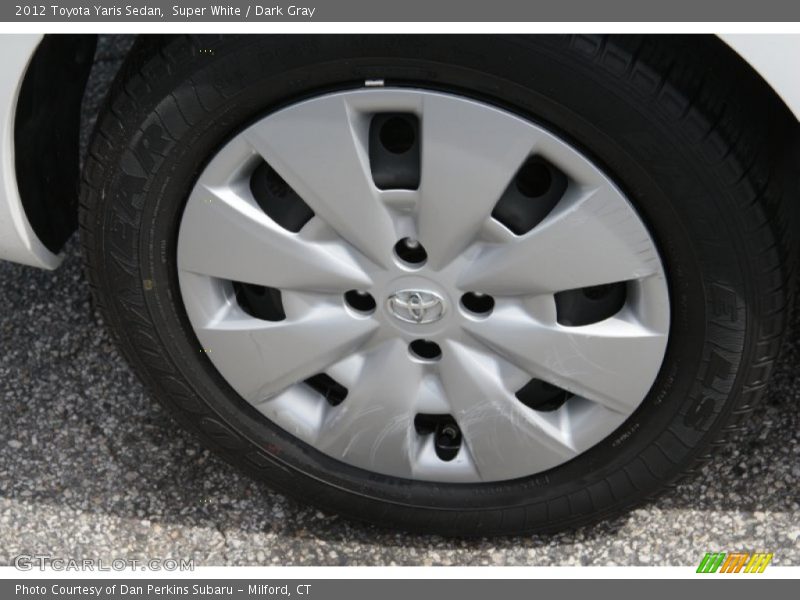Super White / Dark Gray 2012 Toyota Yaris Sedan