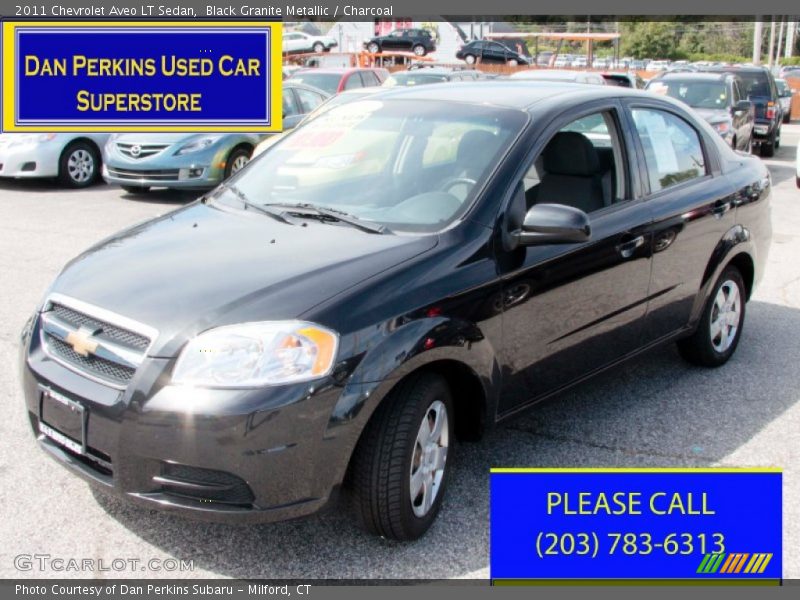 Black Granite Metallic / Charcoal 2011 Chevrolet Aveo LT Sedan