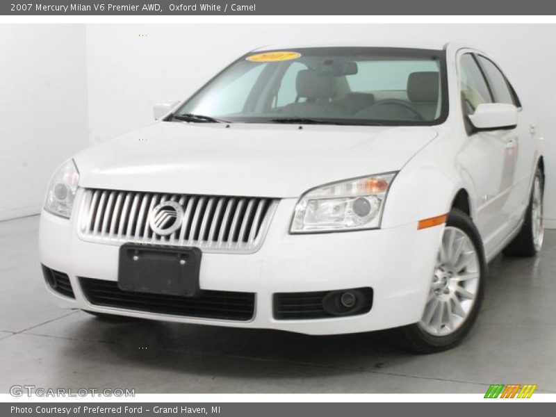 Oxford White / Camel 2007 Mercury Milan V6 Premier AWD