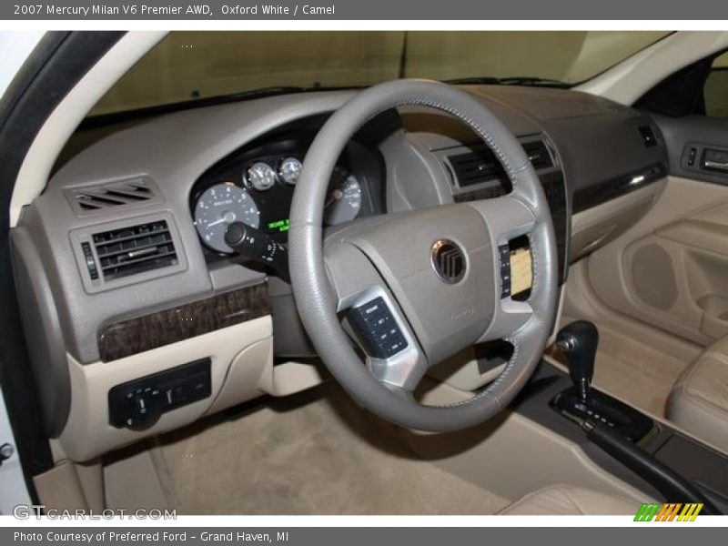 Oxford White / Camel 2007 Mercury Milan V6 Premier AWD