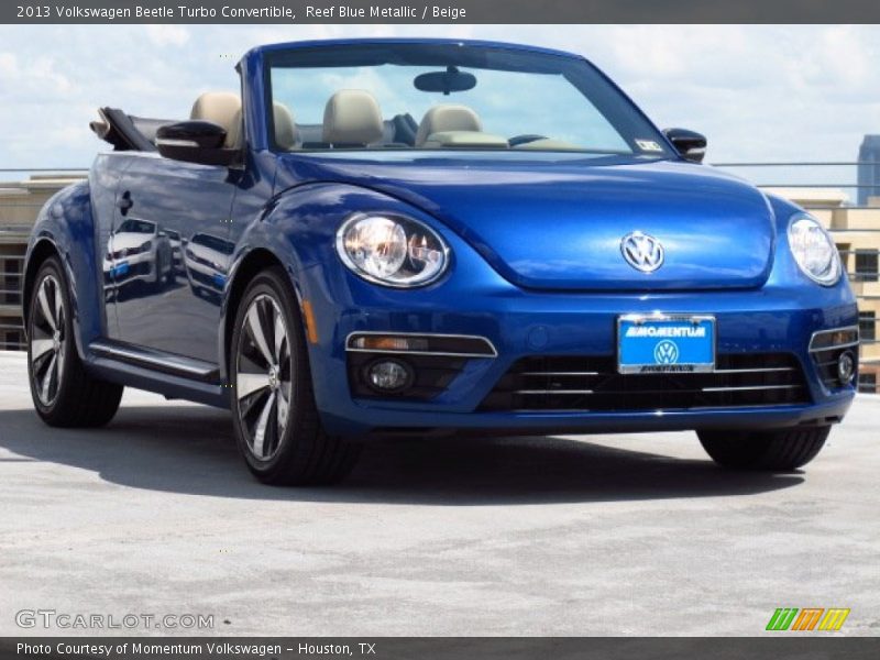 Reef Blue Metallic / Beige 2013 Volkswagen Beetle Turbo Convertible