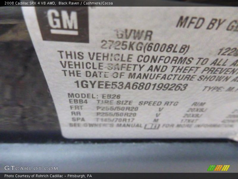 Black Raven / Cashmere/Cocoa 2008 Cadillac SRX 4 V8 AWD