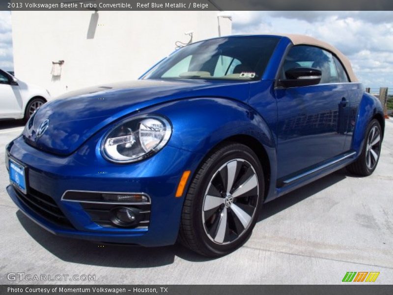 Reef Blue Metallic / Beige 2013 Volkswagen Beetle Turbo Convertible