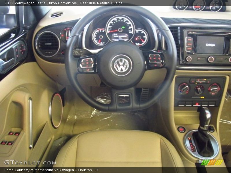 Reef Blue Metallic / Beige 2013 Volkswagen Beetle Turbo Convertible