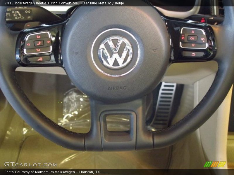 Reef Blue Metallic / Beige 2013 Volkswagen Beetle Turbo Convertible