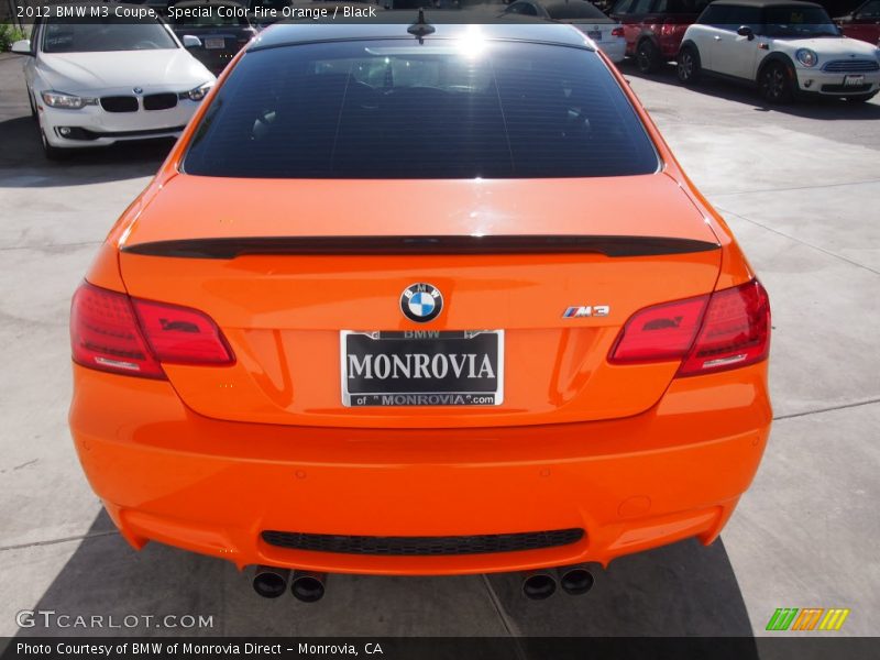 Special Color Fire Orange / Black 2012 BMW M3 Coupe