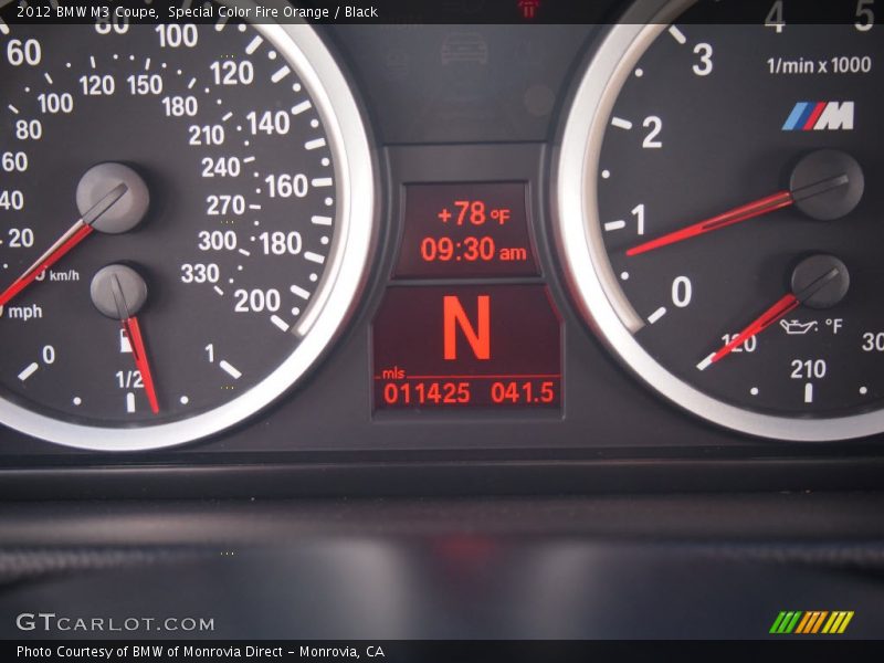 Special Color Fire Orange / Black 2012 BMW M3 Coupe