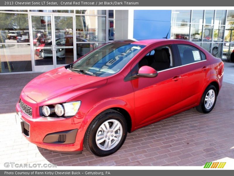 Crystal Red Tintcoat / Jet Black/Dark Titanium 2013 Chevrolet Sonic LT Sedan