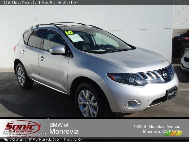 Brilliant Silver Metallic / Black 2010 Nissan Murano SL