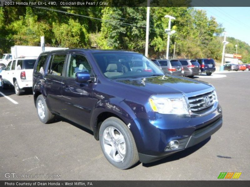 Obsidian Blue Pearl / Gray 2013 Honda Pilot EX-L 4WD