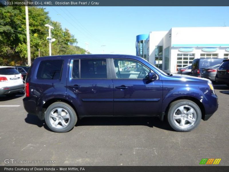 Obsidian Blue Pearl / Gray 2013 Honda Pilot EX-L 4WD