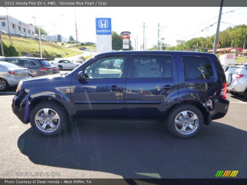 Obsidian Blue Pearl / Gray 2013 Honda Pilot EX-L 4WD