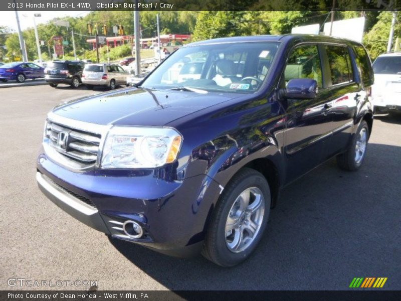 Obsidian Blue Pearl / Gray 2013 Honda Pilot EX-L 4WD