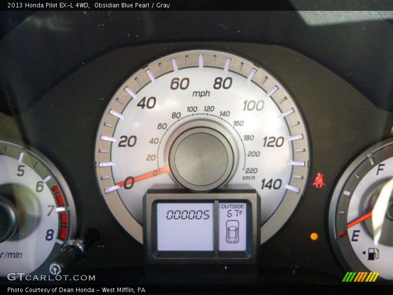 Obsidian Blue Pearl / Gray 2013 Honda Pilot EX-L 4WD