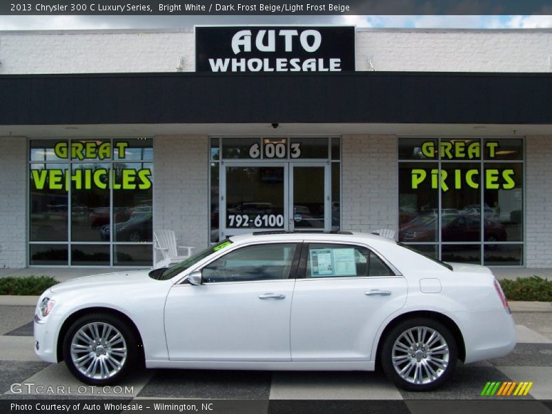 Bright White / Dark Frost Beige/Light Frost Beige 2013 Chrysler 300 C Luxury Series