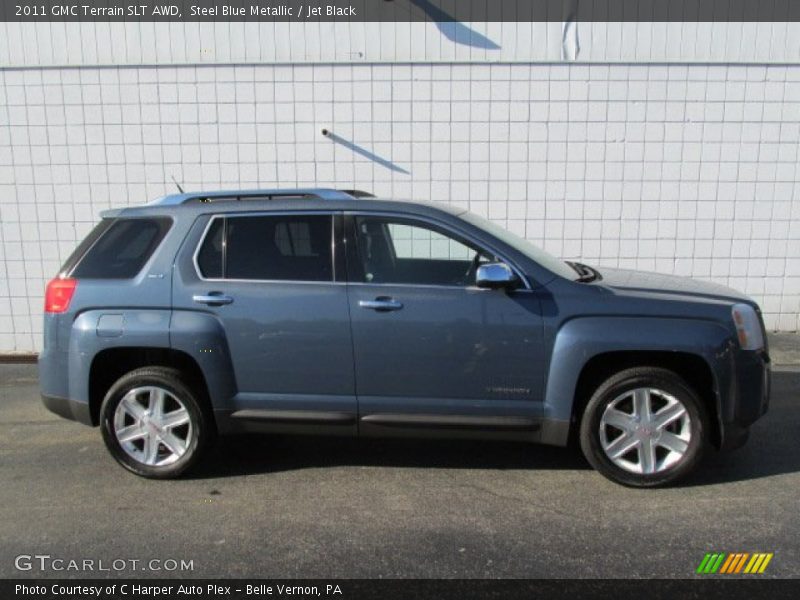 Steel Blue Metallic / Jet Black 2011 GMC Terrain SLT AWD