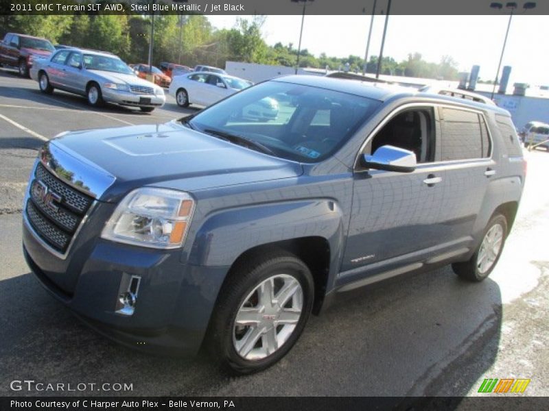 Steel Blue Metallic / Jet Black 2011 GMC Terrain SLT AWD