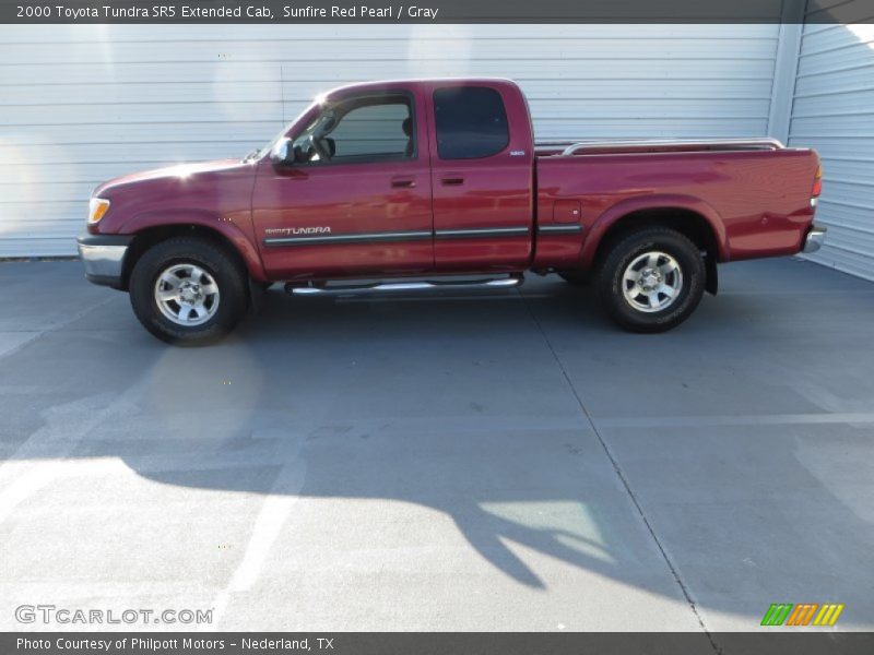 Sunfire Red Pearl / Gray 2000 Toyota Tundra SR5 Extended Cab
