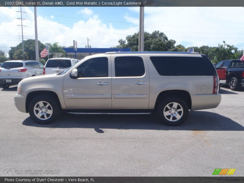 Gold Mist Metallic / Cocoa/Light Cashmere 2007 GMC Yukon XL Denali AWD