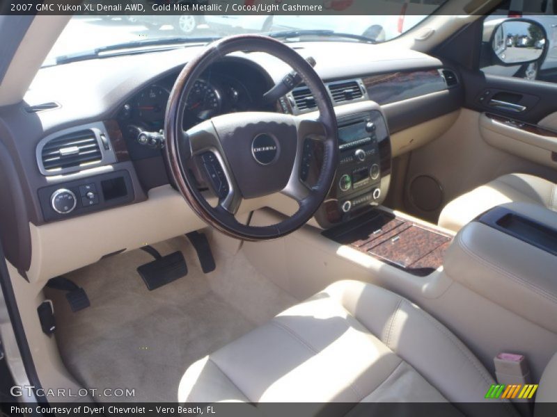 Gold Mist Metallic / Cocoa/Light Cashmere 2007 GMC Yukon XL Denali AWD