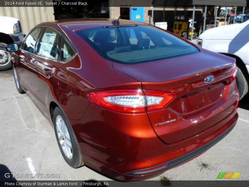 Sunset / Charcoal Black 2014 Ford Fusion SE
