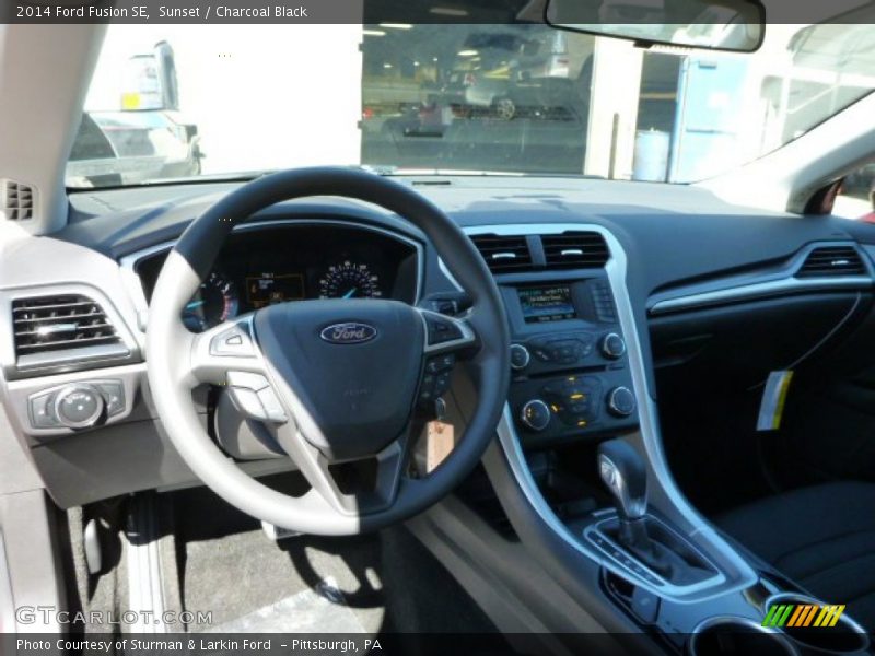 Sunset / Charcoal Black 2014 Ford Fusion SE