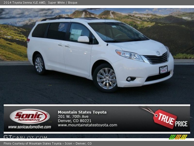 Super White / Bisque 2014 Toyota Sienna XLE AWD