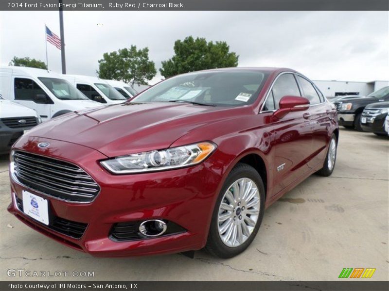 Ruby Red / Charcoal Black 2014 Ford Fusion Energi Titanium