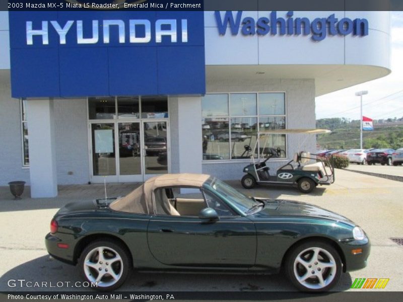 Emerald Mica / Parchment 2003 Mazda MX-5 Miata LS Roadster