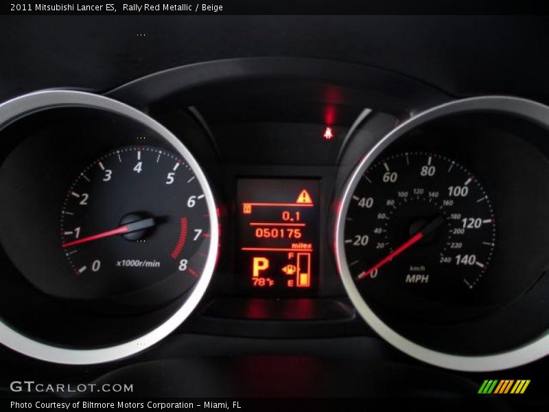 Rally Red Metallic / Beige 2011 Mitsubishi Lancer ES