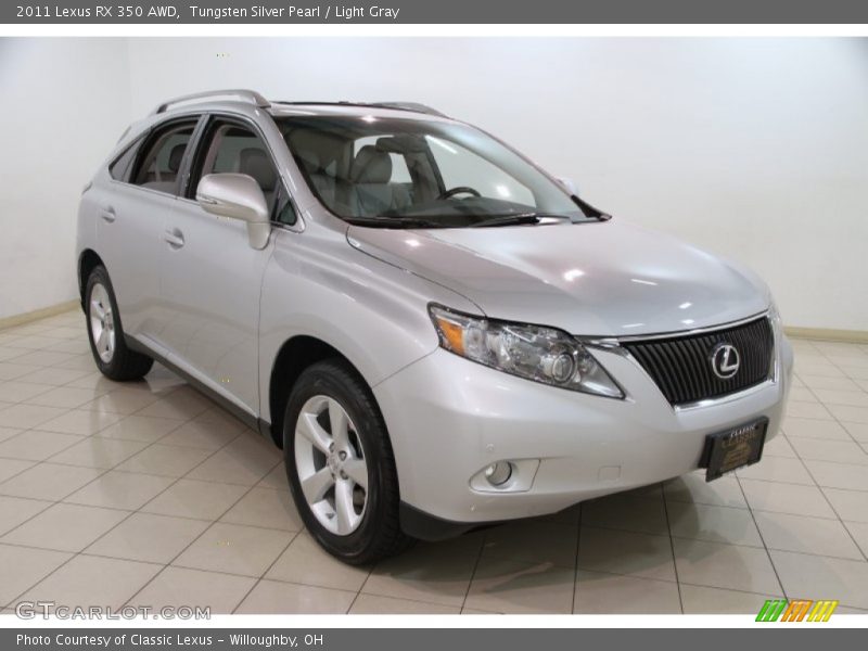 Tungsten Silver Pearl / Light Gray 2011 Lexus RX 350 AWD