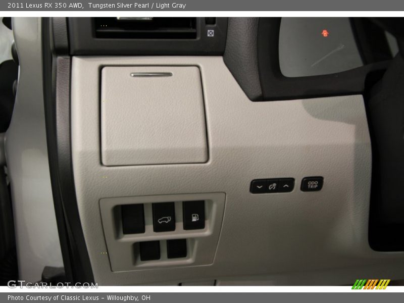 Tungsten Silver Pearl / Light Gray 2011 Lexus RX 350 AWD