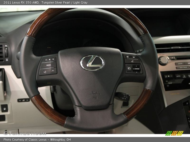 Tungsten Silver Pearl / Light Gray 2011 Lexus RX 350 AWD