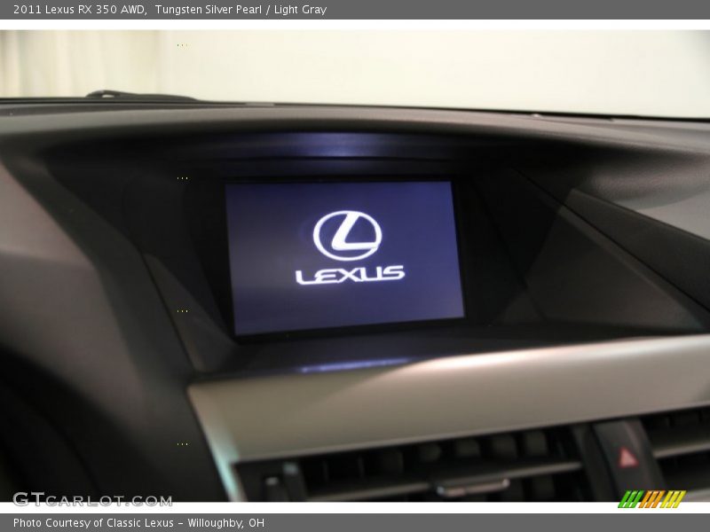 Tungsten Silver Pearl / Light Gray 2011 Lexus RX 350 AWD