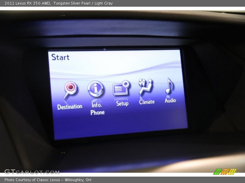 Tungsten Silver Pearl / Light Gray 2011 Lexus RX 350 AWD