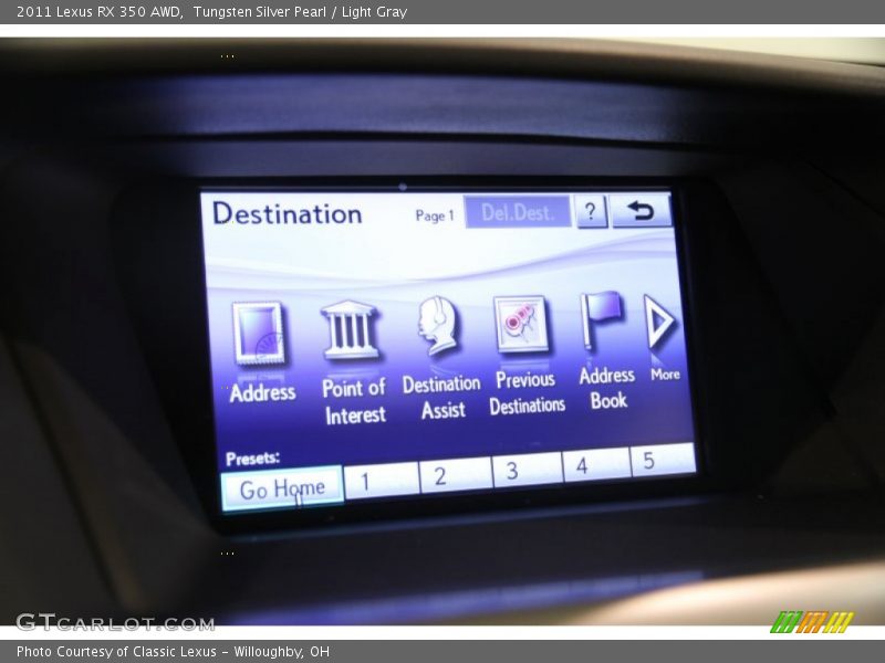 Tungsten Silver Pearl / Light Gray 2011 Lexus RX 350 AWD