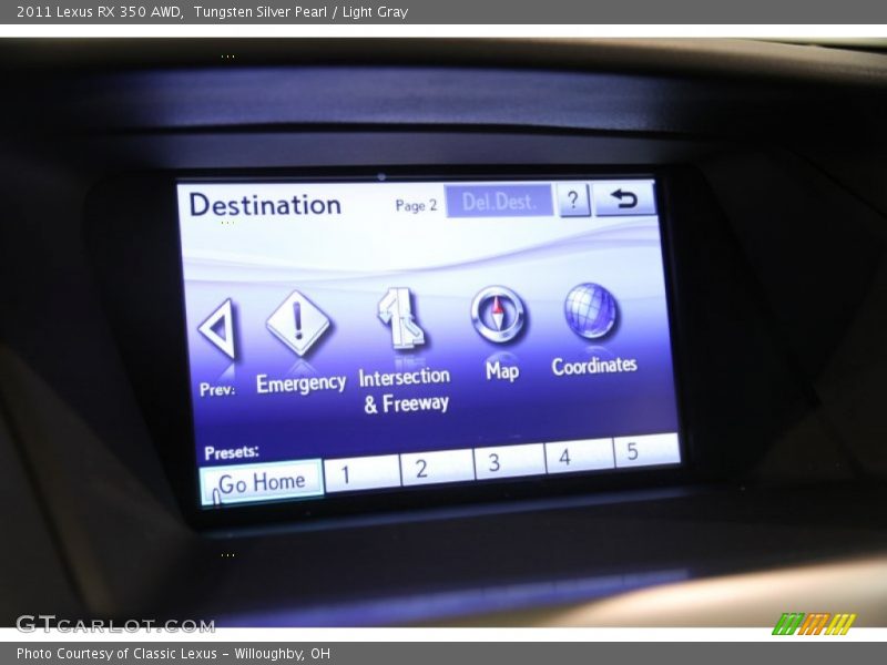 Tungsten Silver Pearl / Light Gray 2011 Lexus RX 350 AWD