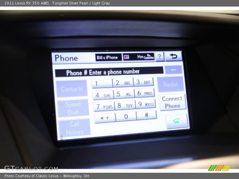Tungsten Silver Pearl / Light Gray 2011 Lexus RX 350 AWD