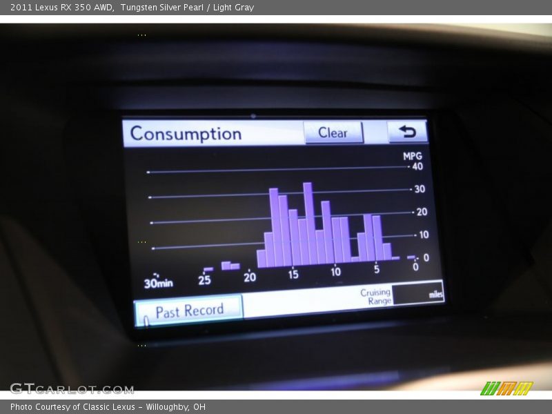 Tungsten Silver Pearl / Light Gray 2011 Lexus RX 350 AWD