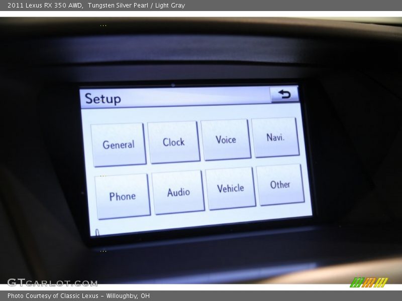 Tungsten Silver Pearl / Light Gray 2011 Lexus RX 350 AWD