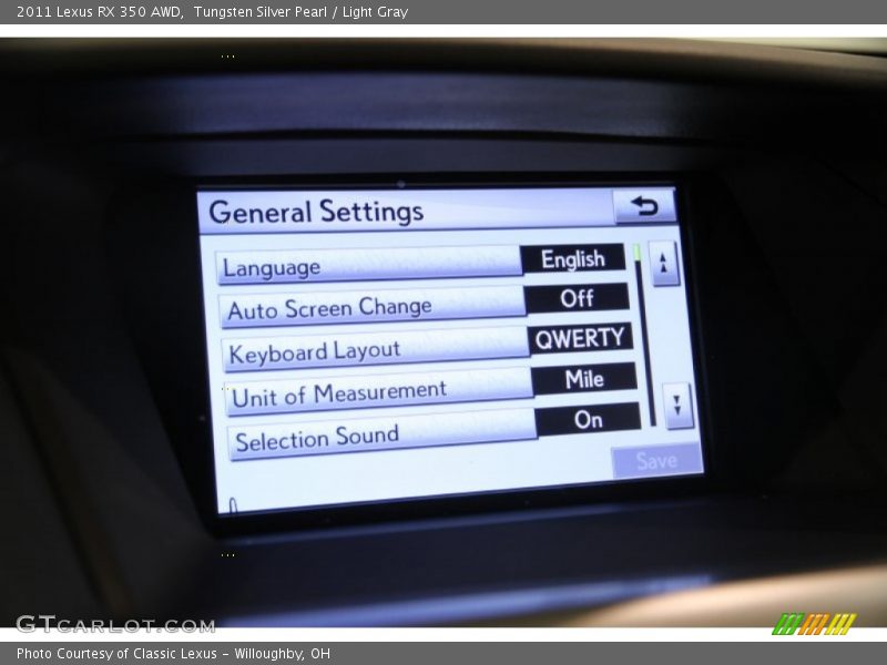 Tungsten Silver Pearl / Light Gray 2011 Lexus RX 350 AWD