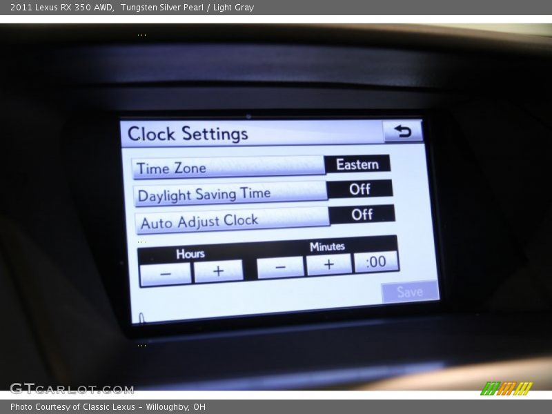 Tungsten Silver Pearl / Light Gray 2011 Lexus RX 350 AWD
