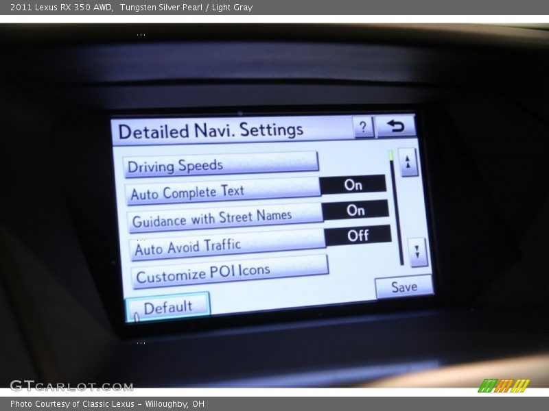 Tungsten Silver Pearl / Light Gray 2011 Lexus RX 350 AWD