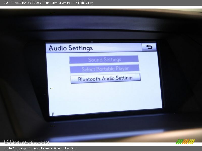 Tungsten Silver Pearl / Light Gray 2011 Lexus RX 350 AWD