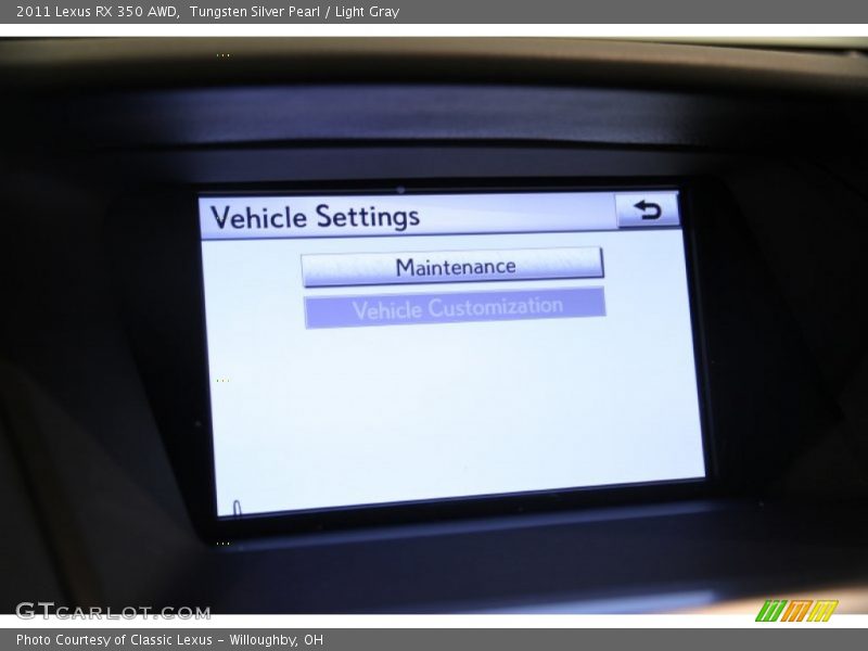 Tungsten Silver Pearl / Light Gray 2011 Lexus RX 350 AWD