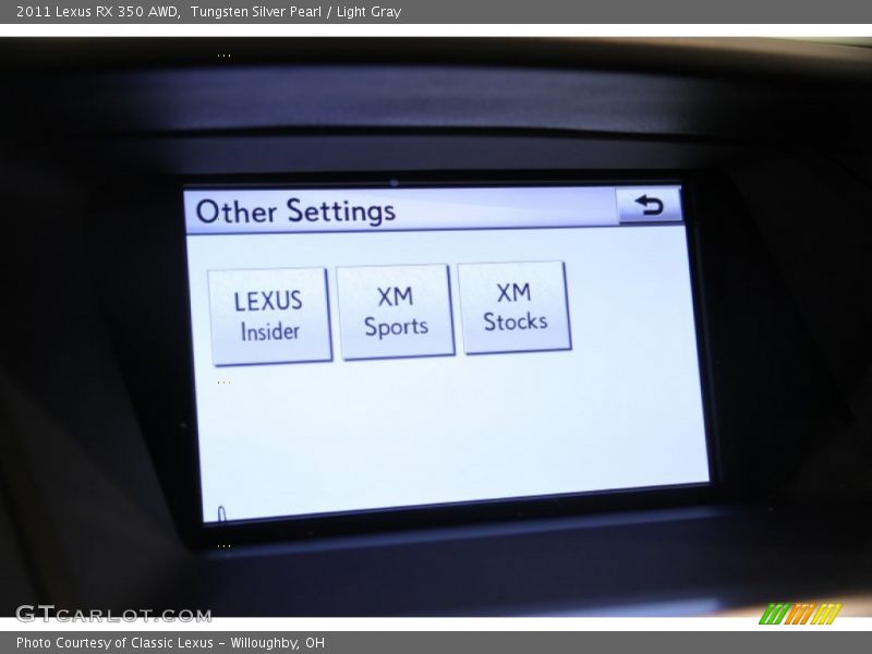 Tungsten Silver Pearl / Light Gray 2011 Lexus RX 350 AWD