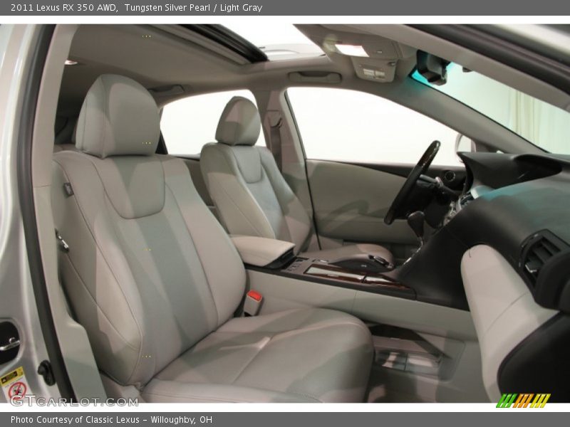 Tungsten Silver Pearl / Light Gray 2011 Lexus RX 350 AWD