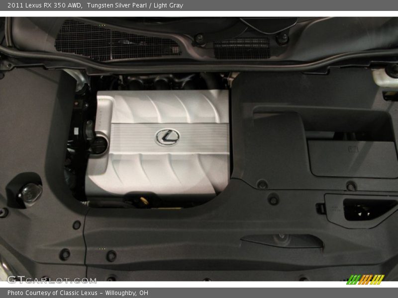 Tungsten Silver Pearl / Light Gray 2011 Lexus RX 350 AWD